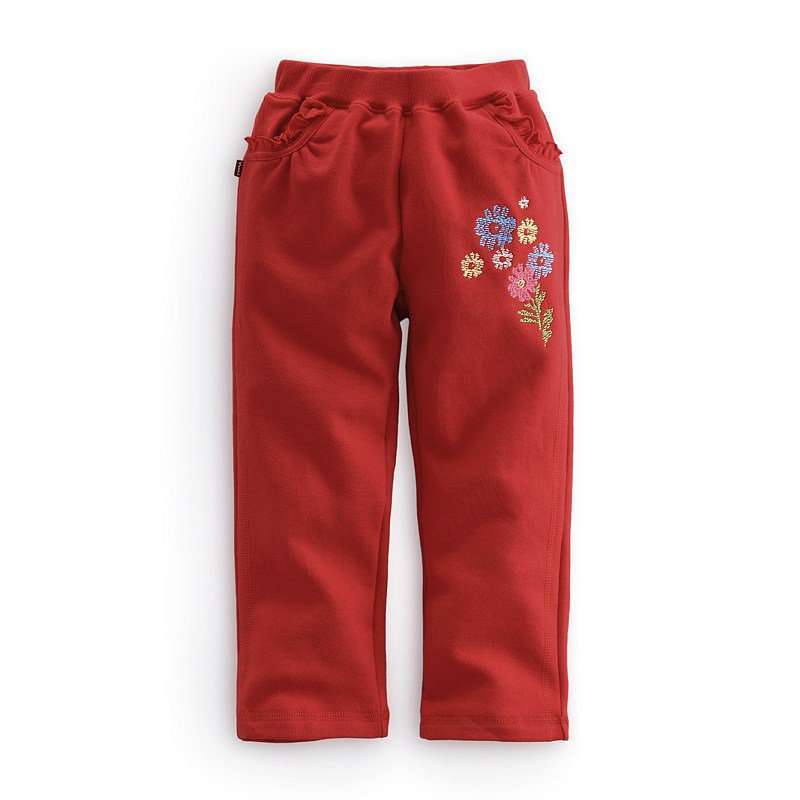 VANCL凡客诚品 精美绣花针织长裤（女童）（80-120） 大红色 80