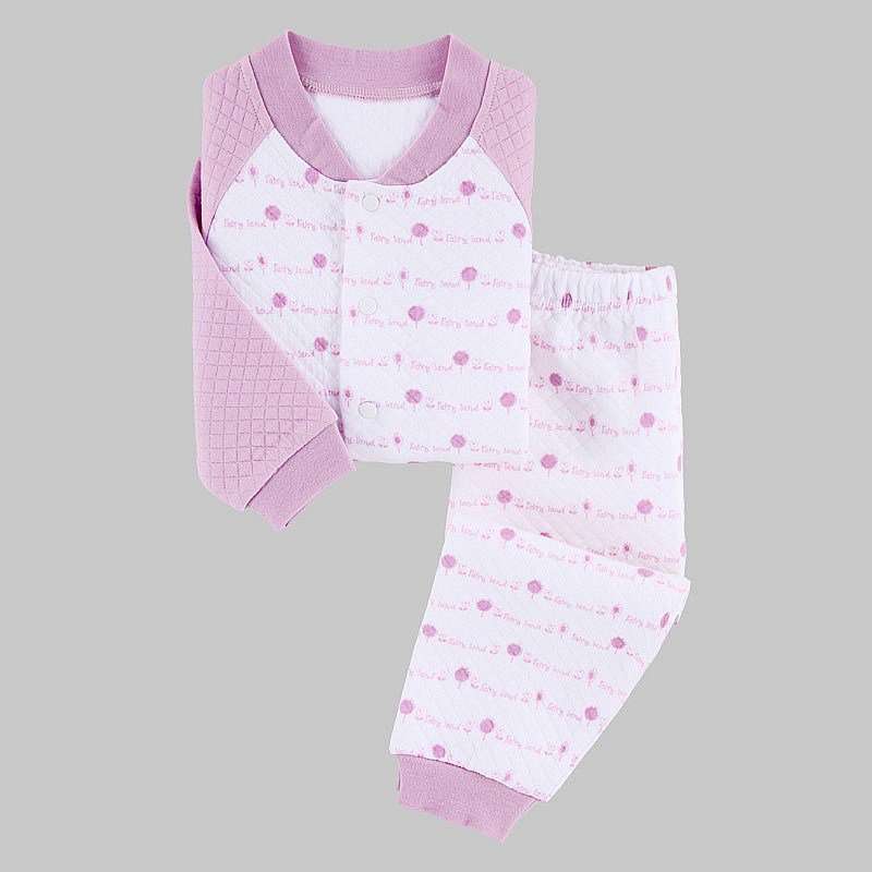 VANCL凡客诚品 开襟三保暖套装（女童）小树林（80-100） 漂白色 100