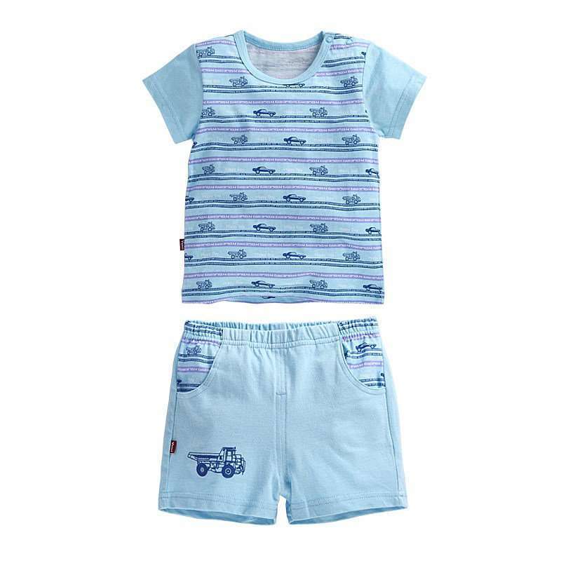 VANCL凡客诚品 全棉汽车运动套装（男童）（80-100） 浅蓝色 80