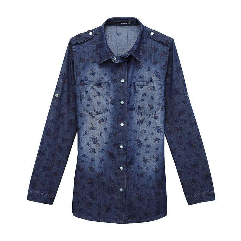 VANCL凡客诚品 时尚牛仔衬衫W014（两穿） 深牛仔蓝 S