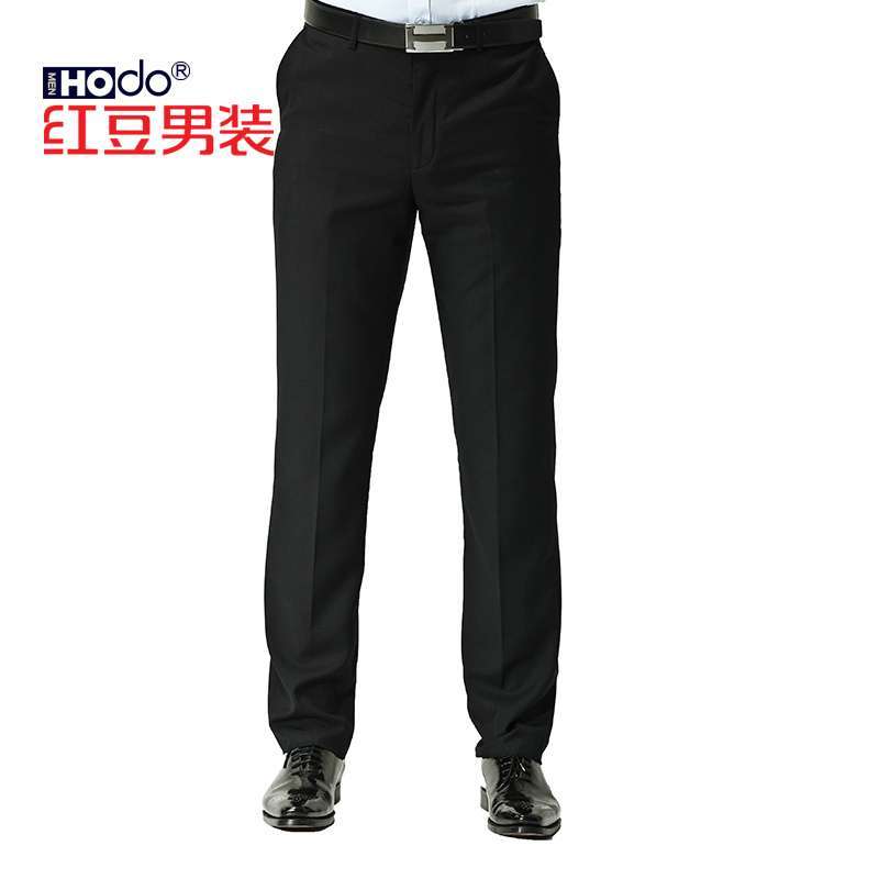 HODO红豆男士直筒抗皱商务西裤ZKD2301(S10黑色29)