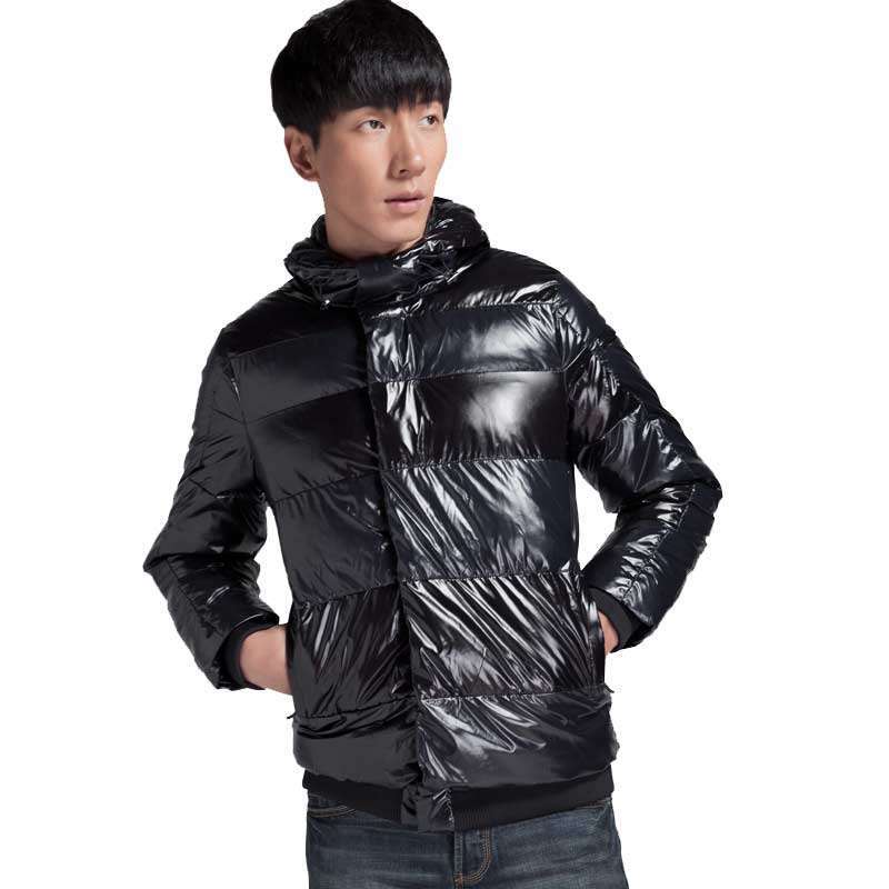 PEACE BIRD太平鸟男装蓝黑拼接韩版棉服80611376007(蓝黑相拼/XXL)