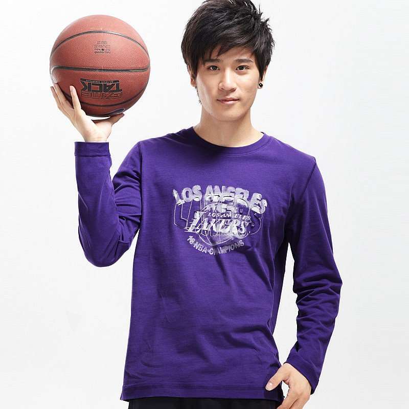 VANCL凡客诚品 男士NBA球队磨毛长袖T恤38884湖人紫色M