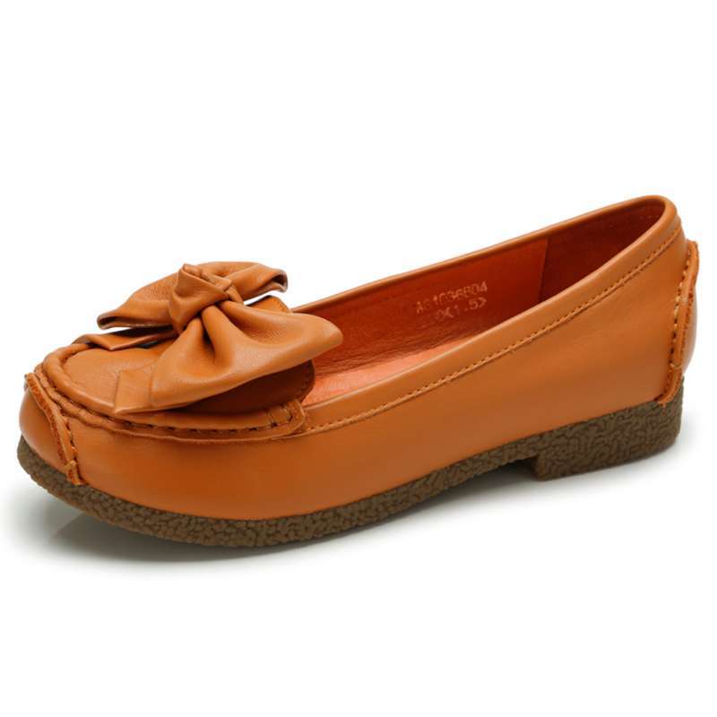 camel骆驼女蝴蝶结平跟单鞋81036604橙色39高清实拍图