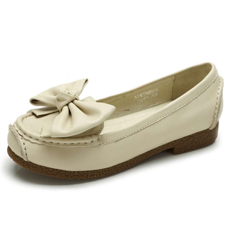 CAMEL/骆驼女蝴蝶结平跟单鞋81036604米白34