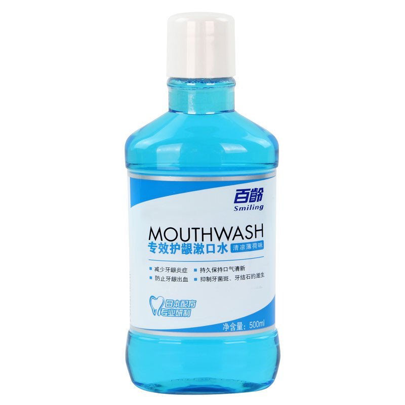 百龄专效护龈漱口水（清凉薄荷味）500ml（呵护牙龈持久清新）