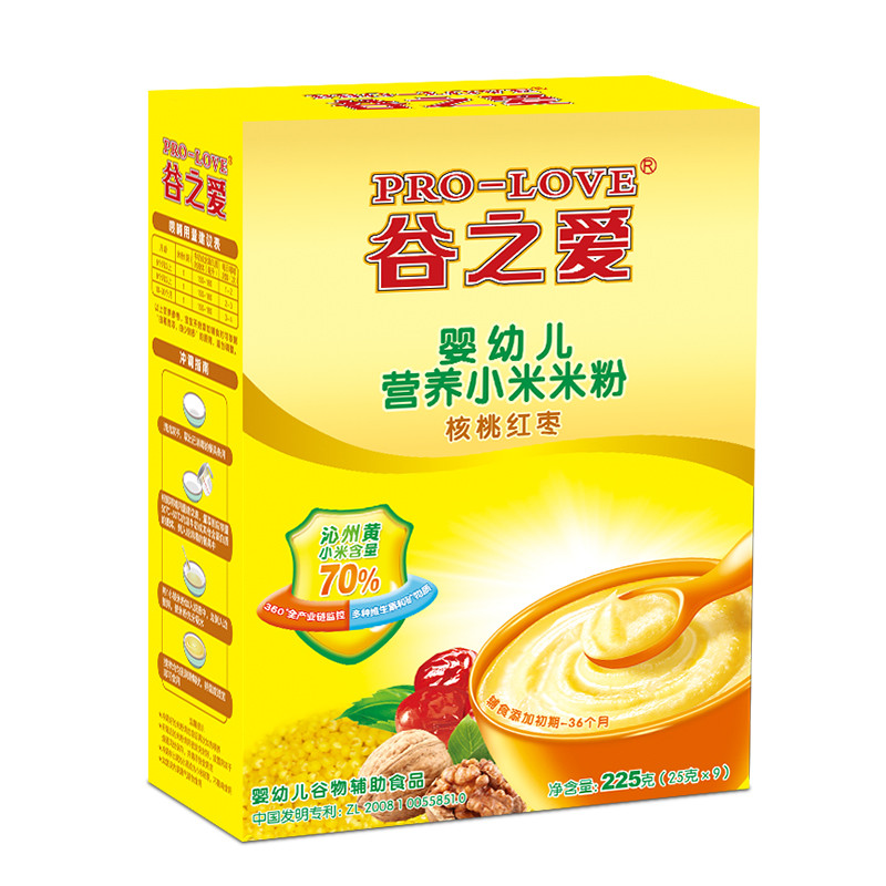 谷之爱婴幼儿营养小米米粉核桃225g