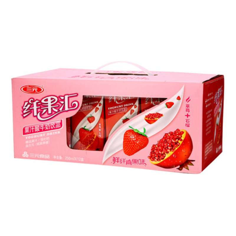 三元纤果汇果汁酸牛奶（草莓+石榴）