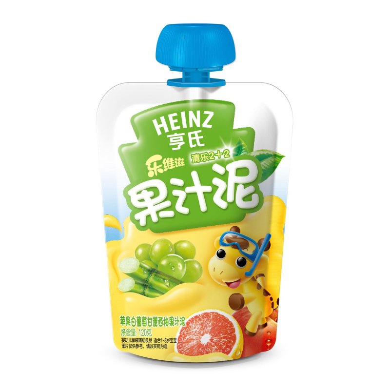 亨氏(Heinz)乐维滋清乐2+2果汁泥（苹果+白葡萄）120g