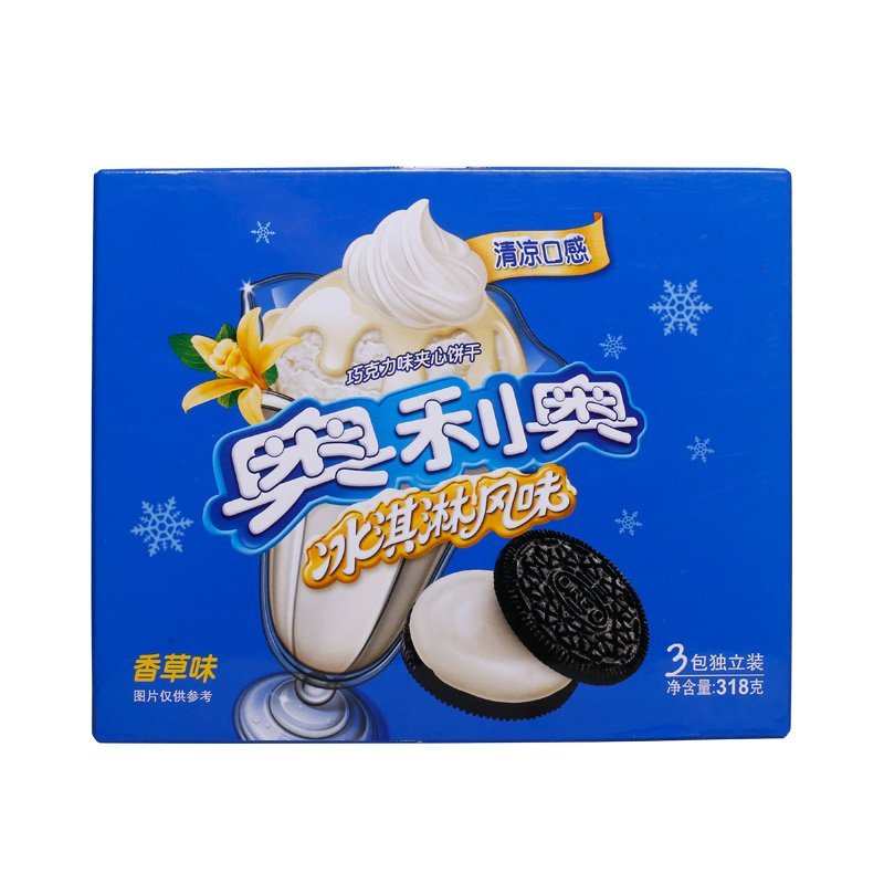 奥利奥冰淋夹心318g香草味家庭装