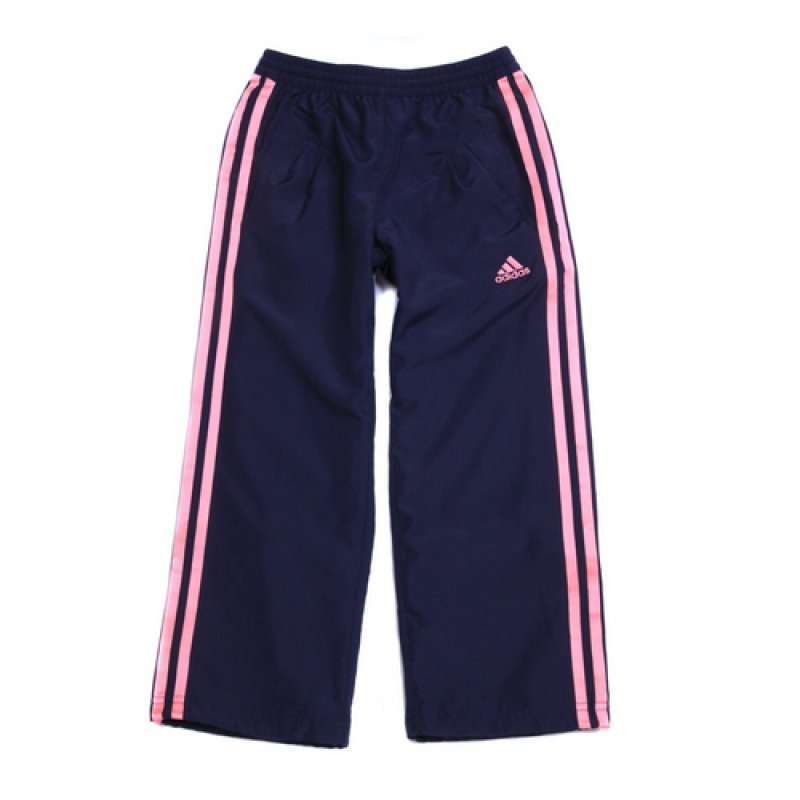 阿迪达斯/adidas秋季女童梭织长裤W63504都市蓝/极致荧光粉92