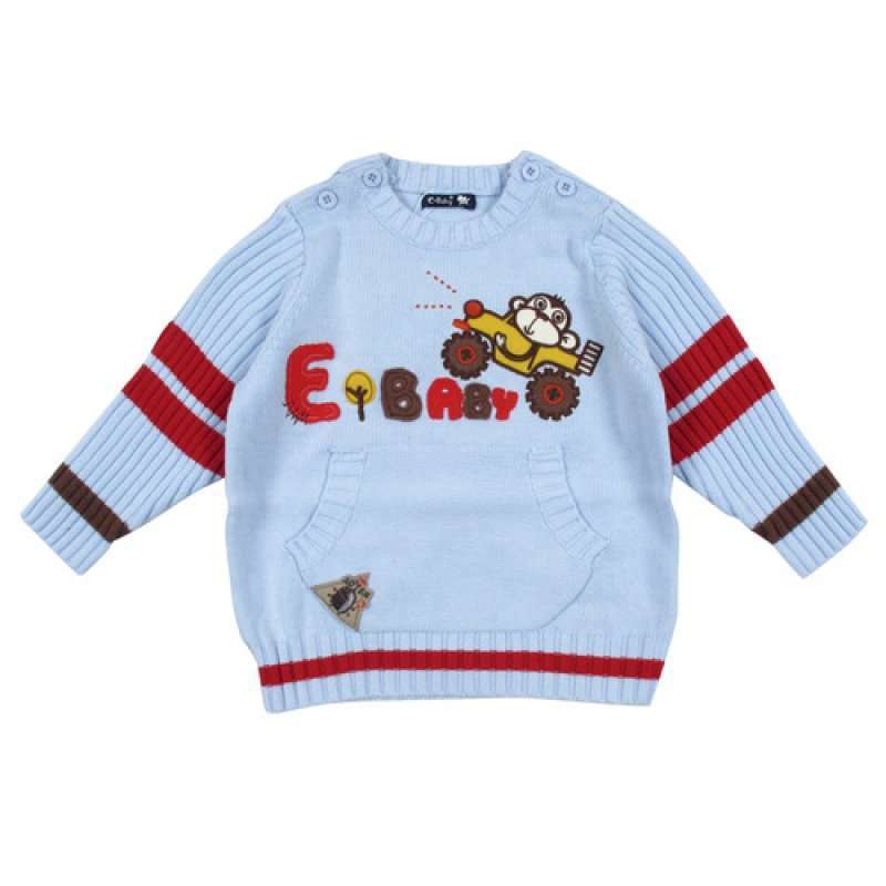 E-baby如意宝贝探险小英雄毛线衫E113151浅蓝/80