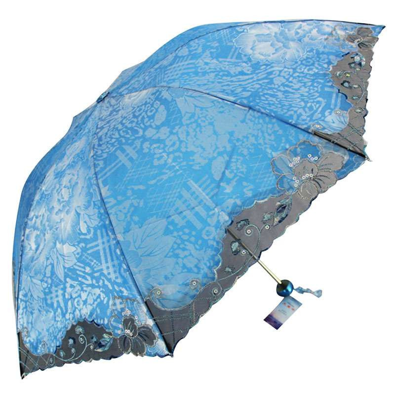 天堂347E纳兰豹纹三折超轻晴雨伞天兰