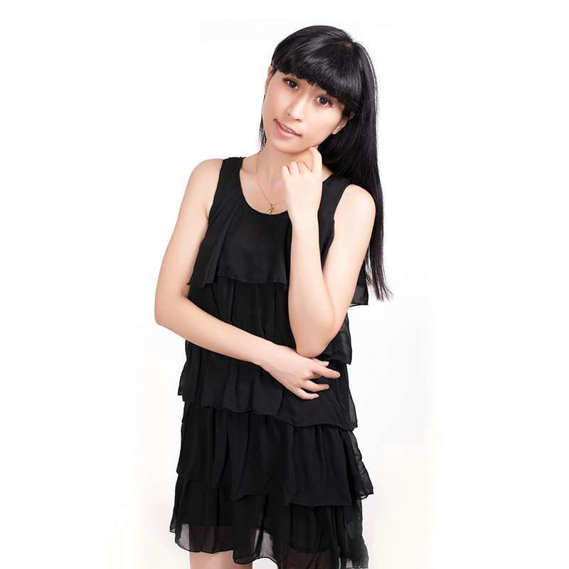 FRIZZ 女式 吊带连衣裙F11200424（黑色L）