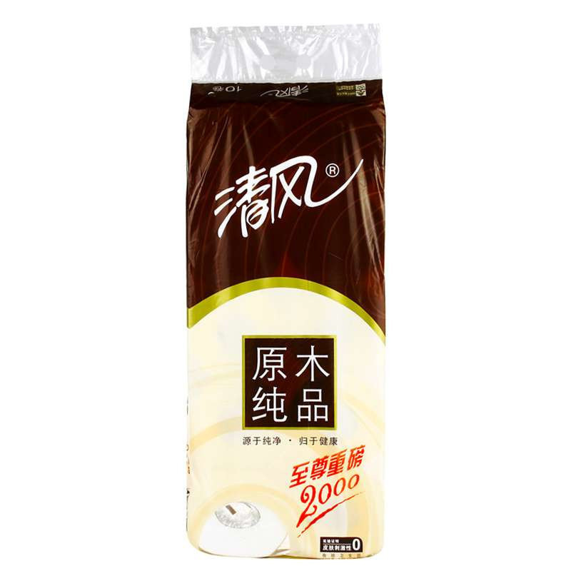 清风原木纯品3层有芯卷纸200g*10卷