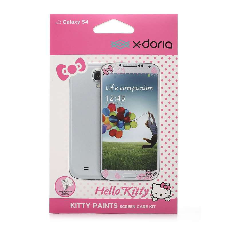x-doria 屏幕保护膜Kitty Paints彩绘凯蒂系列 三星Galaxy S4 粉红桃心