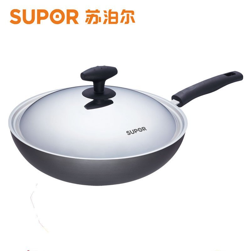 苏泊尔（Supor）PC30Q3核晶健康炒锅 不粘炒锅 不锈钢盖 30CM