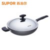 苏泊尔（Supor）PC32Q3 核晶健康不粘炒锅电磁炉明火通用 不锈钢盖 32CM