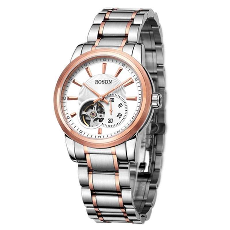 劳士顿手表男士表自动机械表 2008g.2间玫白