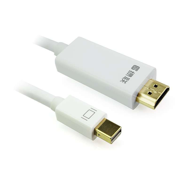 绿联（UGREEN）10404MiniDisplayport转换线Minidp转HDMI支持雷电接口接电视2米（白色）