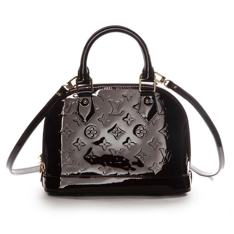 Louis Vuitton 路易威登 女士紫红色漆皮迷你手提斜挎包 M91678