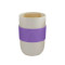 艾可思 时尚优乐杯陶瓷杯 情侣对杯奶茶咖啡杯 学生办公带盖大杯 370ml 紫色