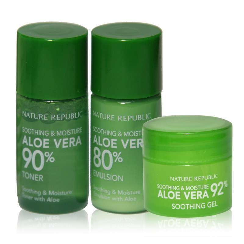 纳益其尔NatureRepublic（自然乐园）芦荟舒缓保湿迷你三件套