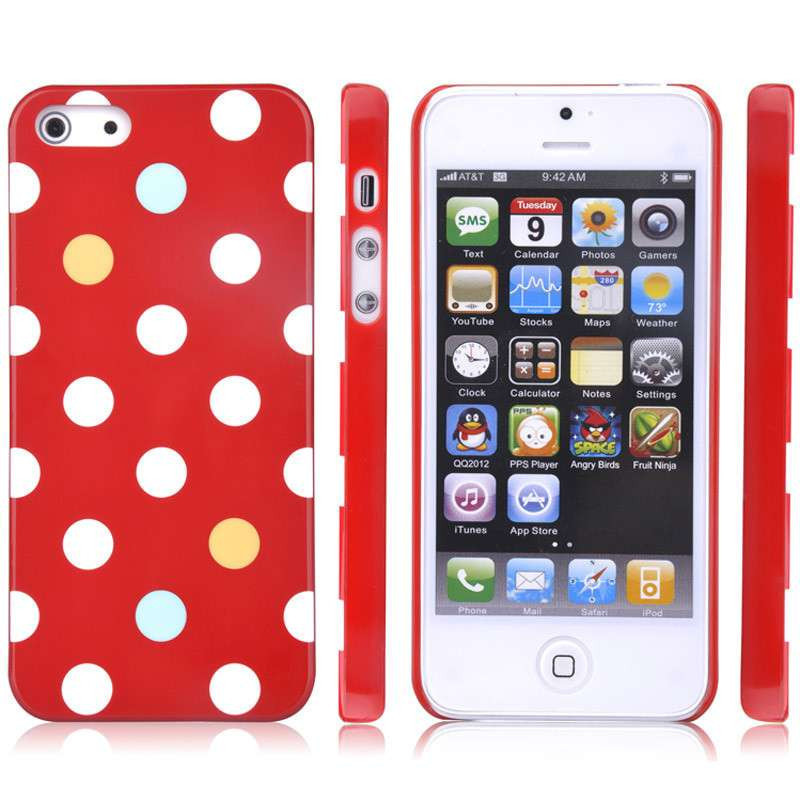 迪沃(devia) 彩图背壳--波点系列 适用于苹果iPhone5/5s 手机保护壳/套 粉色