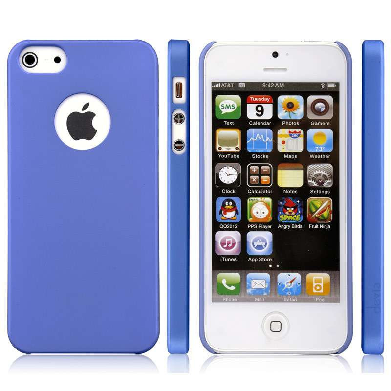 迪沃(devia) 零度皮质背壳系列 适用于苹果iPhone5/5S 手机保护壳/套 蓝色