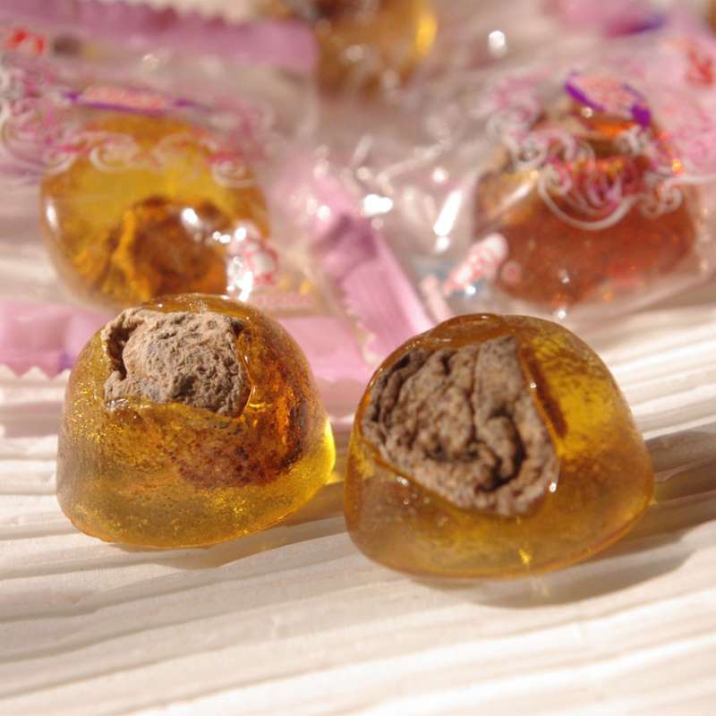 波力圆缘梅心糖话梅糖500克散装 每粒有一颗话梅 水果味