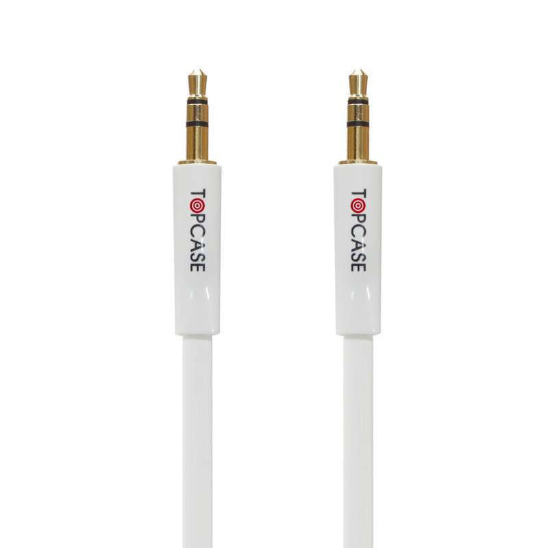 TOPCASE SC01 豪华版 镀金头 DC3.5立体声车载音频线 AUX线公对公音频连接延长线 音箱线 白色 3米