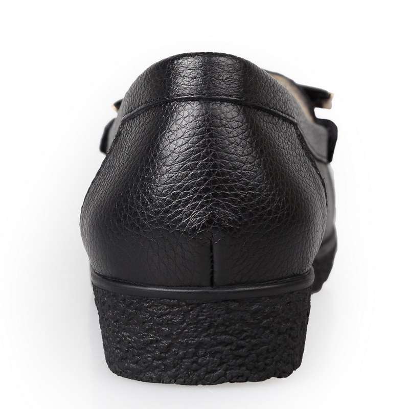 3515强人春季新品真皮豆豆鞋舒适多彩女鞋LA439101 黑色 37码