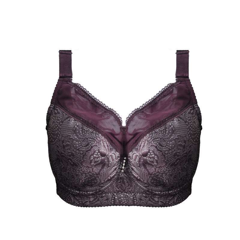 副乳文胸 大胸调整型内衣 全杯罩胸罩软棉杯7626 紫色 95e 俏丹娜文胸