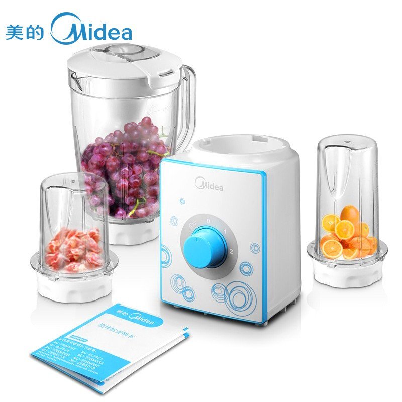 美的（Midea）BL25C36 独特3D双刃多功能搅拌机料理机果汁机榨汁机 蓝色
