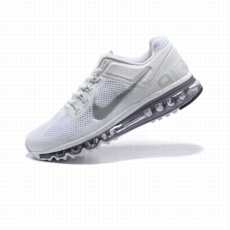 NIKE耐克 新款AIR MAX 2013男鞋气垫休闲运动跑步鞋 白色100 43码