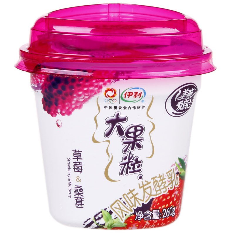 伊利大果粒草莓+桑葚风味发酵乳260g