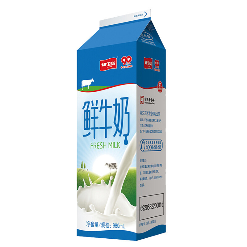 卫岗屋顶鲜牛奶980ml