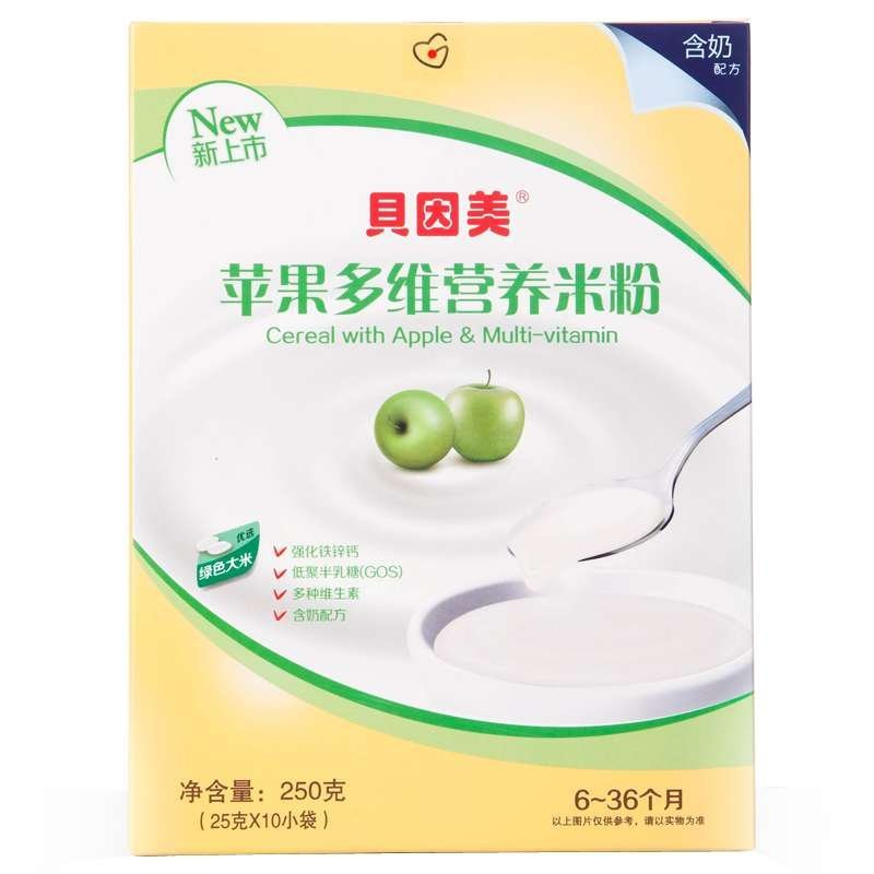 贝因美苹果多维营养米粉250g