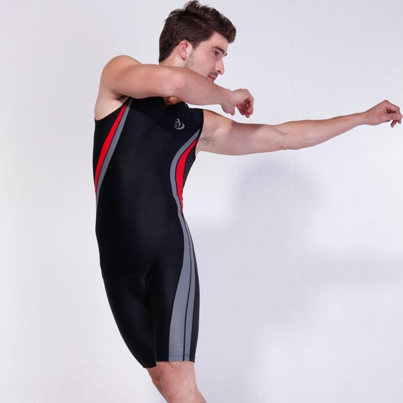 礿伯 专业连体泳衣 铁人三项比赛服 男士专业泳衣 男款大码泳装