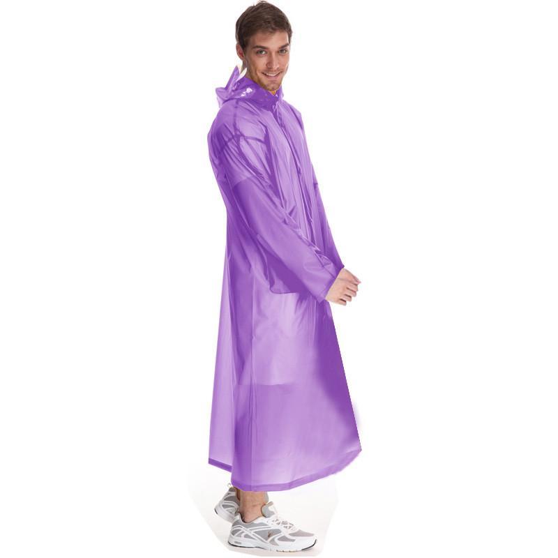 强迪演唱会旅游雨衣半透明雨衣便携雨披风衣式雨披非一次性雨衣 紫色M