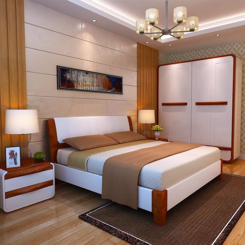 光明家具·风尚系列 水曲柳床环保实木家具套装 1.