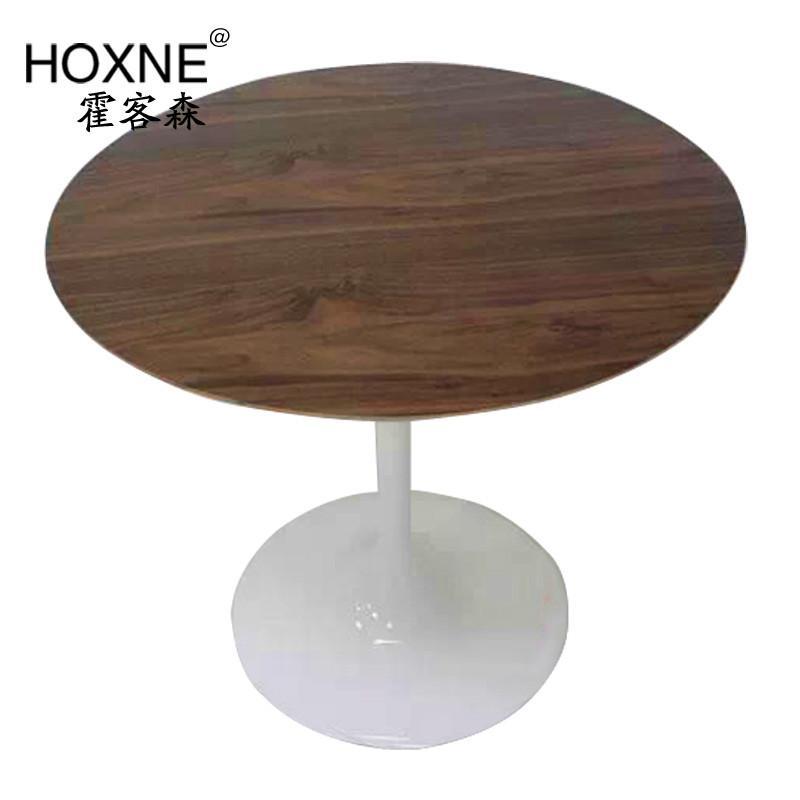 霍客森 现代简约北欧时尚圆餐桌 木面郁金香多人餐桌实木面大餐桌 80cm