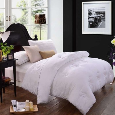 三套车家纺 秋冬被 抗菌提花天鹅被 单双人春秋被子 被芯 床上用品