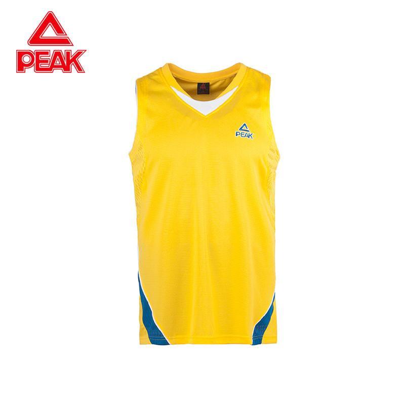Peak/匹克 正品 篮球训练系列V领无袖透气篮球比赛短套 F741061 橙黄 3XL