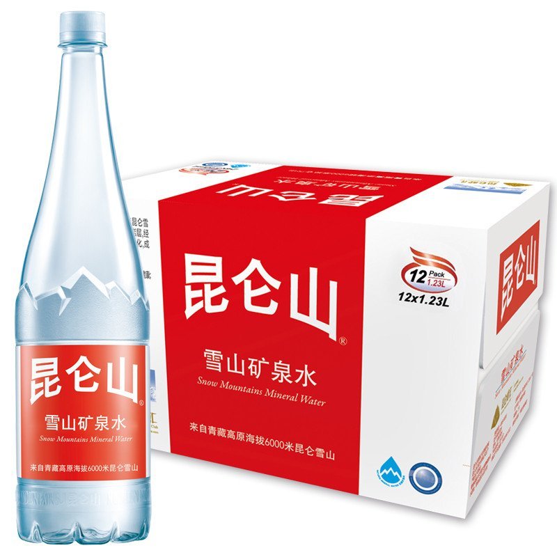 昆仑山雪山矿泉水1.23l*12