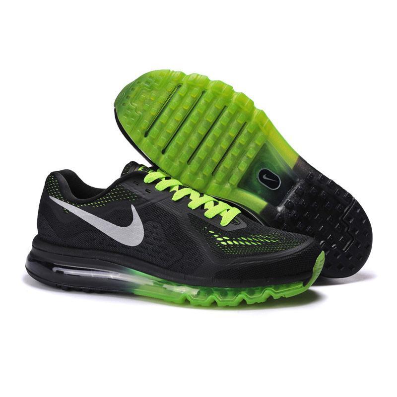 NIKE耐克男女鞋正品 2014新款AIR MAX全掌气垫跑步鞋621077-407 黑绿 41码