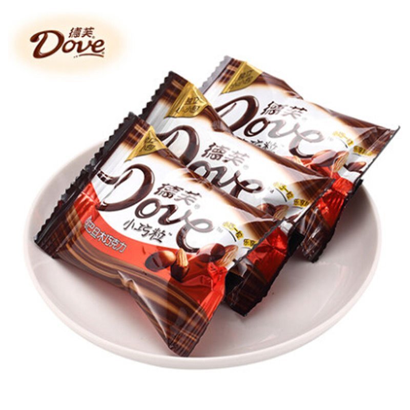 德芙原粒巴旦木巧克力200g高清实拍图