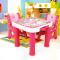麦宝创玩 贝氏 韩版宝宝书桌幼儿园学习桌椅套装 幼儿桌子组合儿童桌椅塑料餐桌 欢乐橙一桌两椅