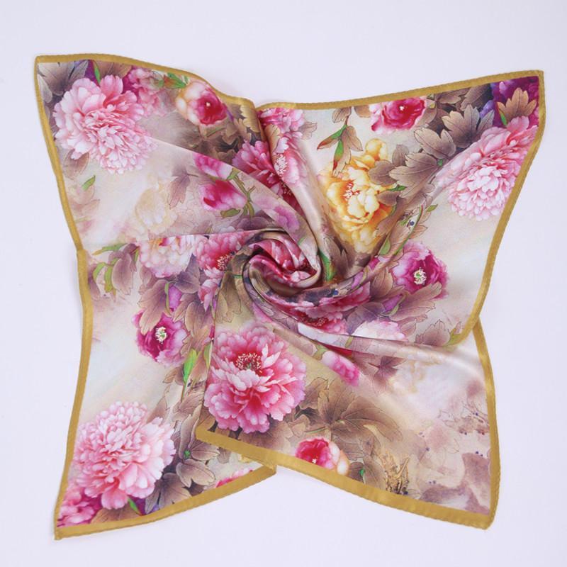 2014秋新款潮流真丝大方巾 100%桑蚕丝女士印花围巾 f国色天香