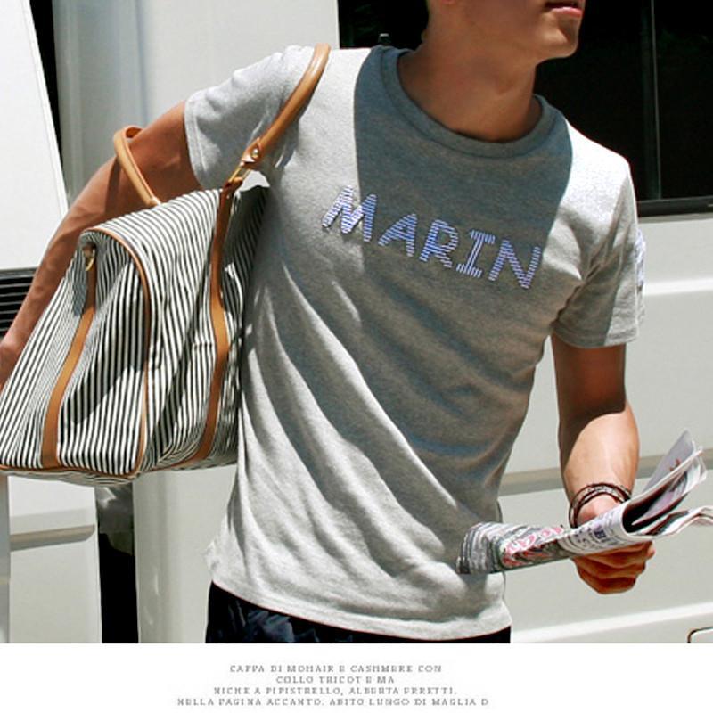 the couple pig 简单时尚 情侣t恤 短袖情侣装 marin情侣装浅灰色 女M